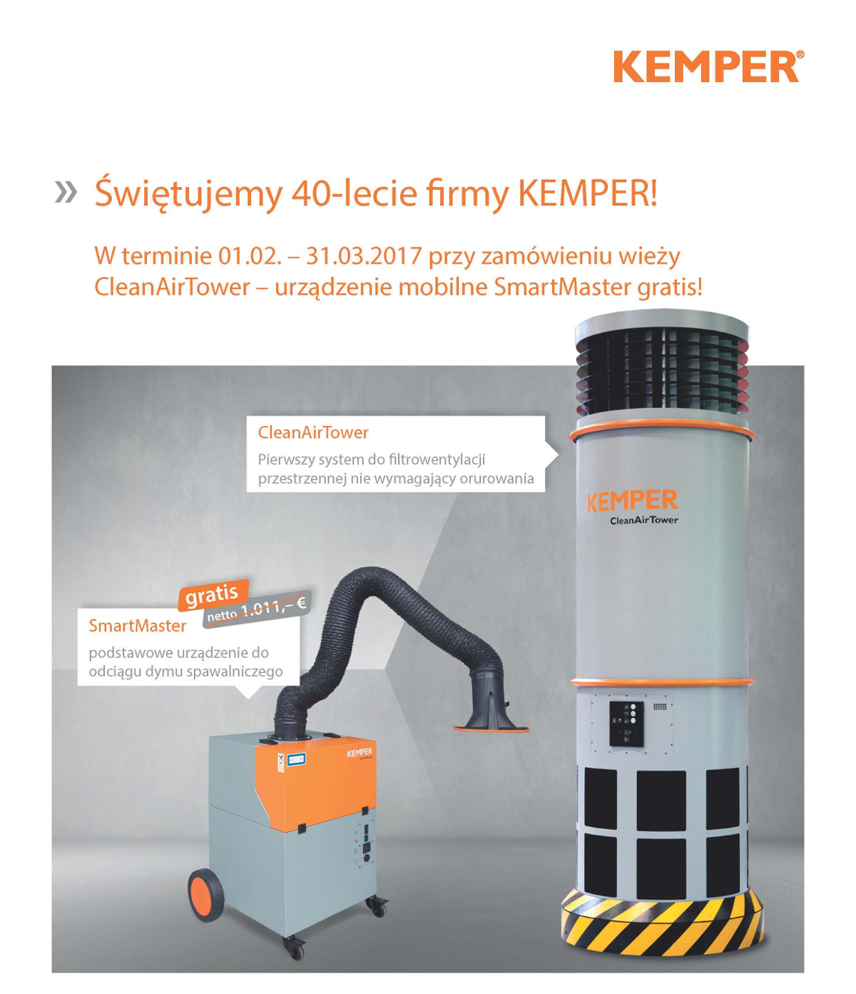 KEMPER wieża filtracyjna promocja 40-lecie firmy